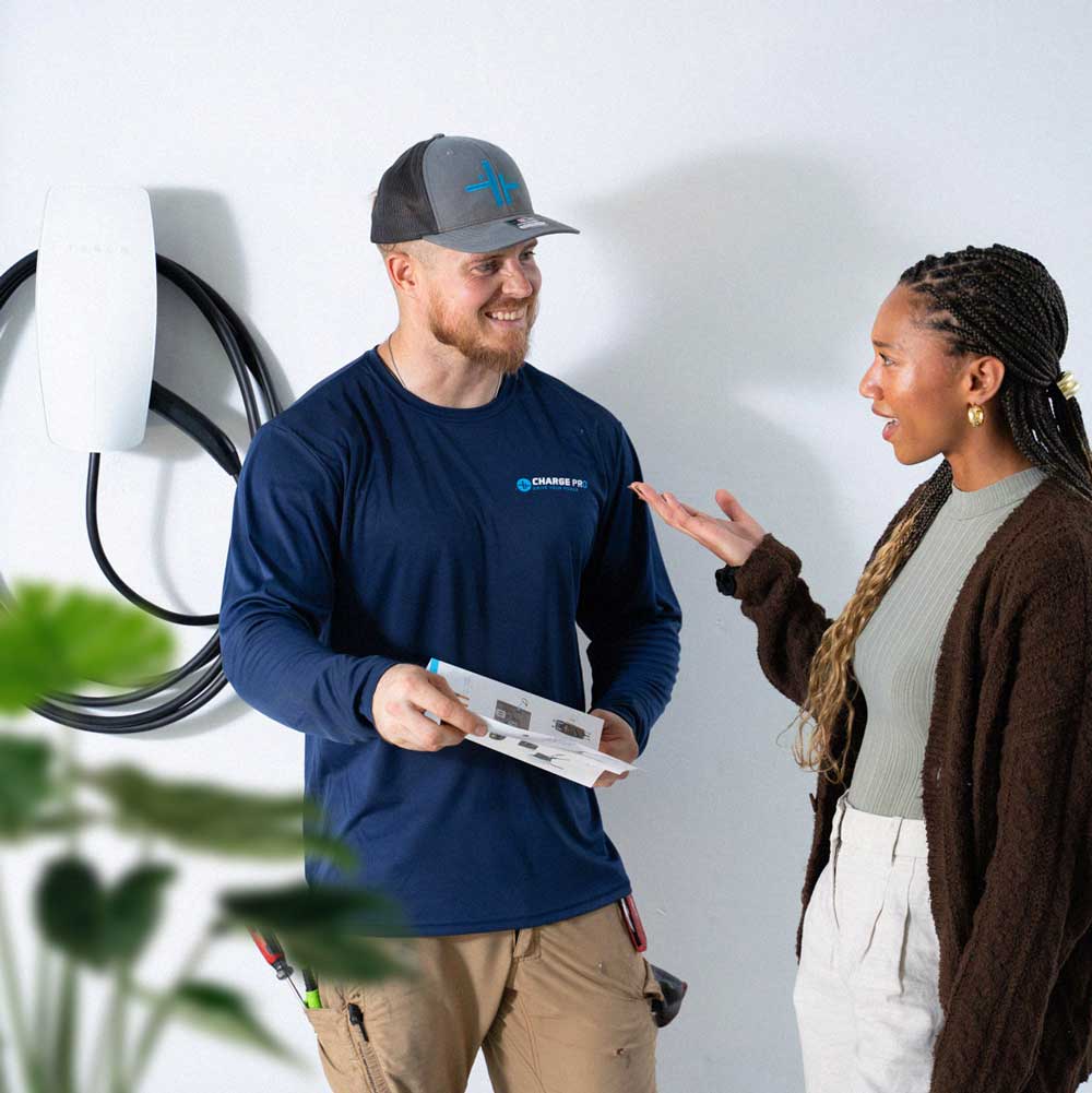 Satisfied Charge Pro customers after professional EV charger installation in Texas