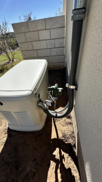 natural gas connection for residential standby generator installation